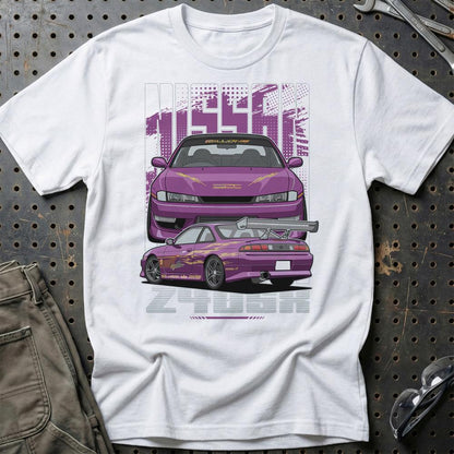 Nissan 240SX Fast And Furios Cars - Unisex T-Shirt-Beklædning-Nissan-Hvid-S-Garage Culture Shop- garage - man cave - merchandise