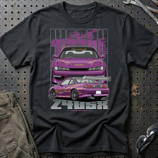 Nissan 240SX Fast And Furios Cars - Unisex T-Shirt-Beklædning-Nissan-Sort-S-Garage Culture Shop- garage - man cave - merchandise