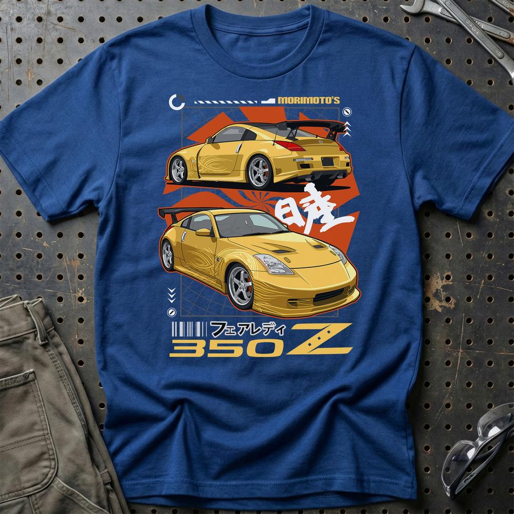 Nissan 350Z Fairlady Morimoto Fast And Furios Cars - Unisex T-Shirt-Beklædning-Nissan-Blå Royal-S-Garage Culture Shop- garage - man cave - merchandise