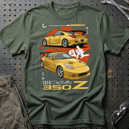 Nissan 350Z Fairlady Morimoto Fast And Furios Cars - Unisex T-Shirt-Beklædning-Nissan-Grøn Militær-S-Garage Culture Shop- garage - man cave - merchandise