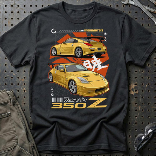 Nissan 350Z Fairlady Morimoto Fast And Furios Cars - Unisex T-Shirt-Beklædning-Nissan-Sort-S-Garage Culture Shop- garage - man cave - merchandise