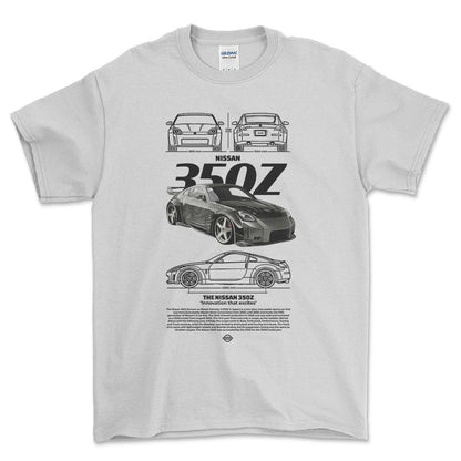 Nissan 350Z - Unisex T-Shirt , Bomuld-Beklædning-Nissan-Hvid-S-Forside-Garage Culture Shop- garage - man cave - merchandise