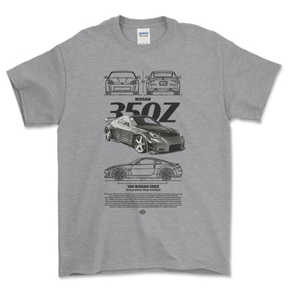 Nissan 350Z - Unisex T-Shirt , Bomuld-Beklædning-Nissan-Grå Sport-S-Forside-Garage Culture Shop- garage - man cave - merchandise