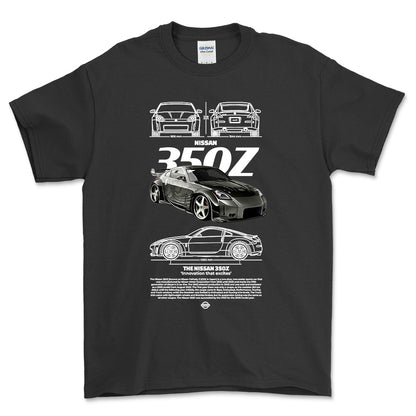 Nissan 350Z - Unisex T-Shirt , Bomuld-Beklædning-Nissan-Sort-S-Forside-Garage Culture Shop- garage - man cave - merchandise