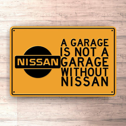 Nissan A Garage Is Not A Garage Without Nissan Skilte, Musemåtte, Dørmåtte , Plakat-Skilte-Nissan-Garage Culture Shop- garage - man cave - merchandise