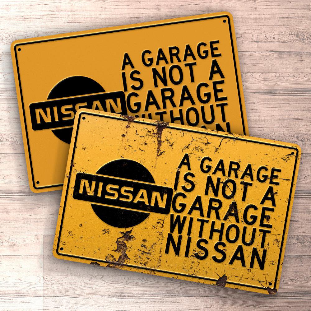 Nissan A Garage Is Not A Garage Without Nissan Skilte, Musemåtte, Dørmåtte , Plakat-Skilte-Nissan-Garage Culture Shop- garage - man cave - merchandise