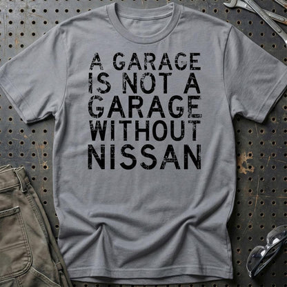 Nissan - A Garage Is Not A Garage Without Nissan - Unisex T-Shirt , Bomuld-Beklædning-Nissan-Grå Sport-S-Garage Culture Shop- garage - man cave - merchandise