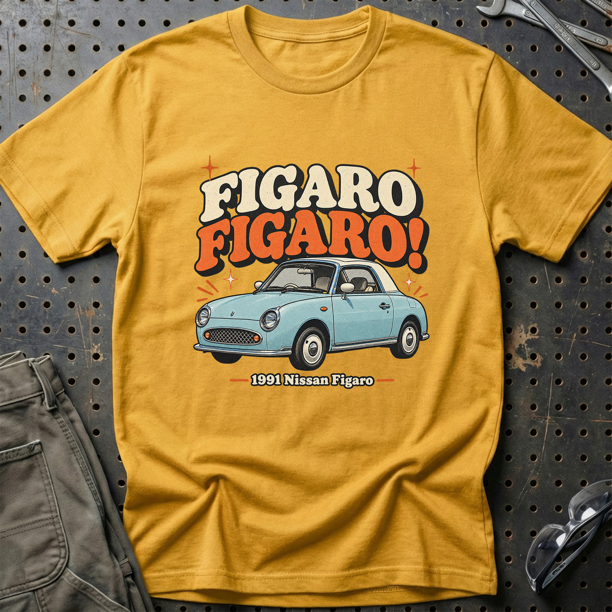 
Nissan Figaro 1991 – Figaro Figaro! T-Shirt – Guld