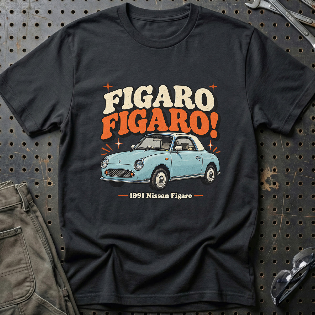 
Nissan Figaro 1991 – Figaro Figaro! T-Shirt – Sort