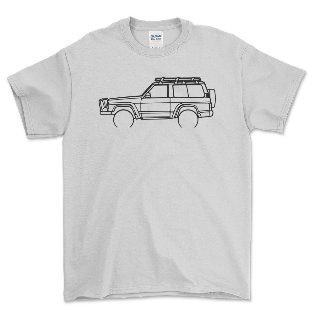 Nissan GQ Patrol Outline T-Shirt-Beklædning-Nissan-Hvid-S-Garage Culture Shop- garage - man cave - merchandise