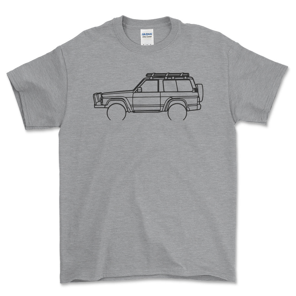 Nissan GQ Patrol Outline T-Shirt-Beklædning-Nissan-Grå Sport-S-Garage Culture Shop- garage - man cave - merchandise
