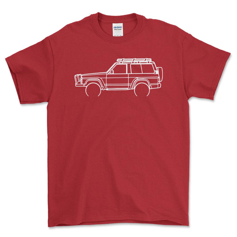 Nissan GQ Patrol Outline T-Shirt-Beklædning-Nissan-Rød-S-Garage Culture Shop- garage - man cave - merchandise