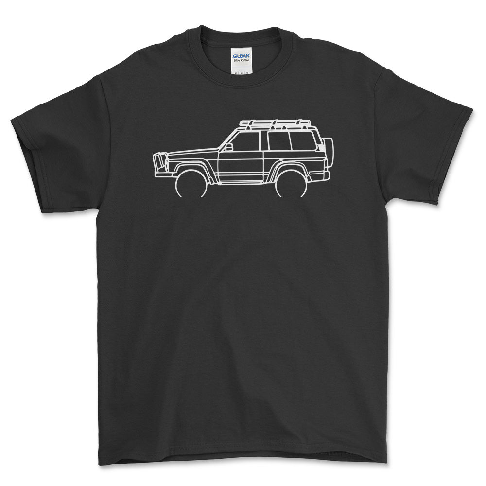 Nissan GQ Patrol Outline T-Shirt-Beklædning-Nissan-Sort-S-Garage Culture Shop- garage - man cave - merchandise