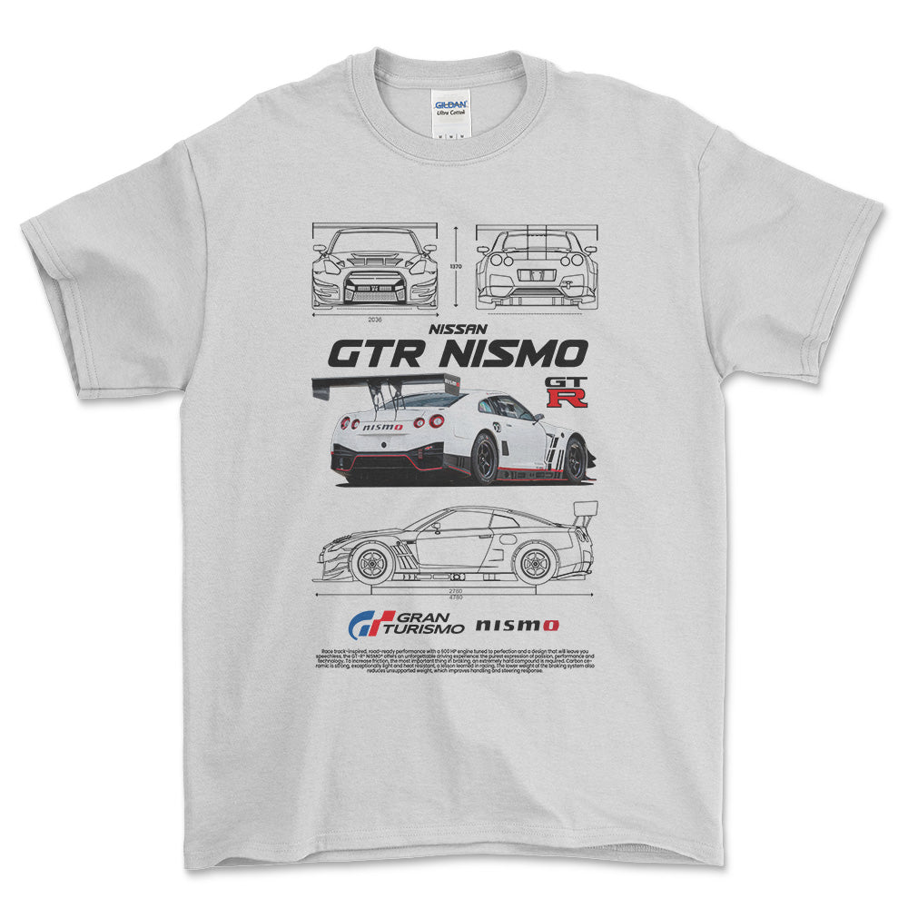 Nissan GTR Nismo - Unisex T-Shirt , Bomuld-Beklædning-Nissan-Hvid-S-Forside-Garage Culture Shop- garage - man cave - merchandise