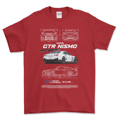 Nissan GTR Nismo - Unisex T-Shirt , Bomuld-Beklædning-Nissan-Rød-S-Forside-Garage Culture Shop- garage - man cave - merchandise