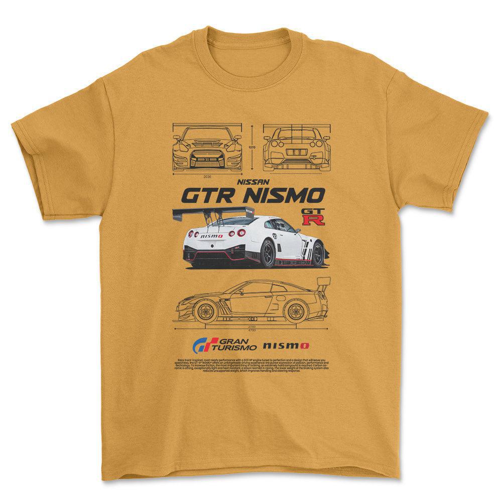 Nissan GTR Nismo - Unisex T-Shirt , Bomuld-Beklædning-Nissan-Guld-S-Forside-Garage Culture Shop- garage - man cave - merchandise