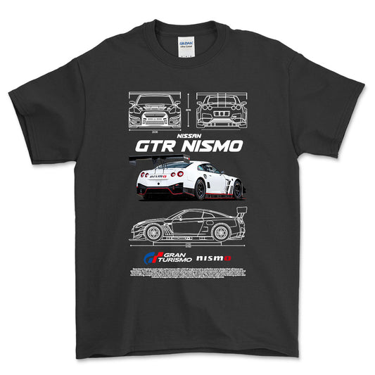Nissan GTR Nismo - Unisex T-Shirt , Bomuld-Beklædning-Nissan-Sort-S-Forside-Garage Culture Shop- garage - man cave - merchandise