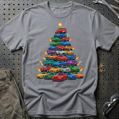 Nissan Juletræ Christmas Tree - Unisex T-Shirt-Beklædning-Nissan-Grå Sport-S-Garage Culture Shop- garage - man cave - merchandise