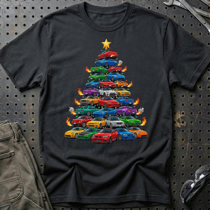 Nissan Juletræ Christmas Tree - Unisex T-Shirt-Beklædning-Nissan-Sort-S-Garage Culture Shop- garage - man cave - merchandise