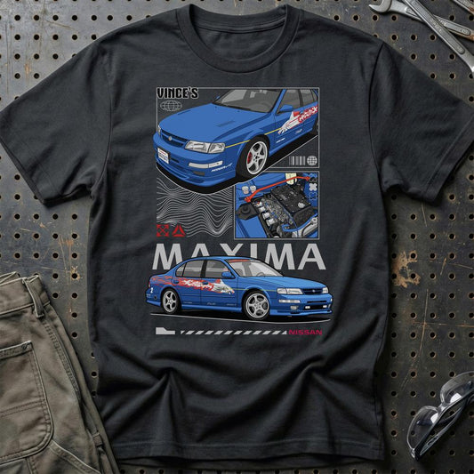 Nissan Maxima Fast And Furios Cars - Unisex T-Shirt-Beklædning-Nissan-Sort-S-Garage Culture Shop- garage - man cave - merchandise