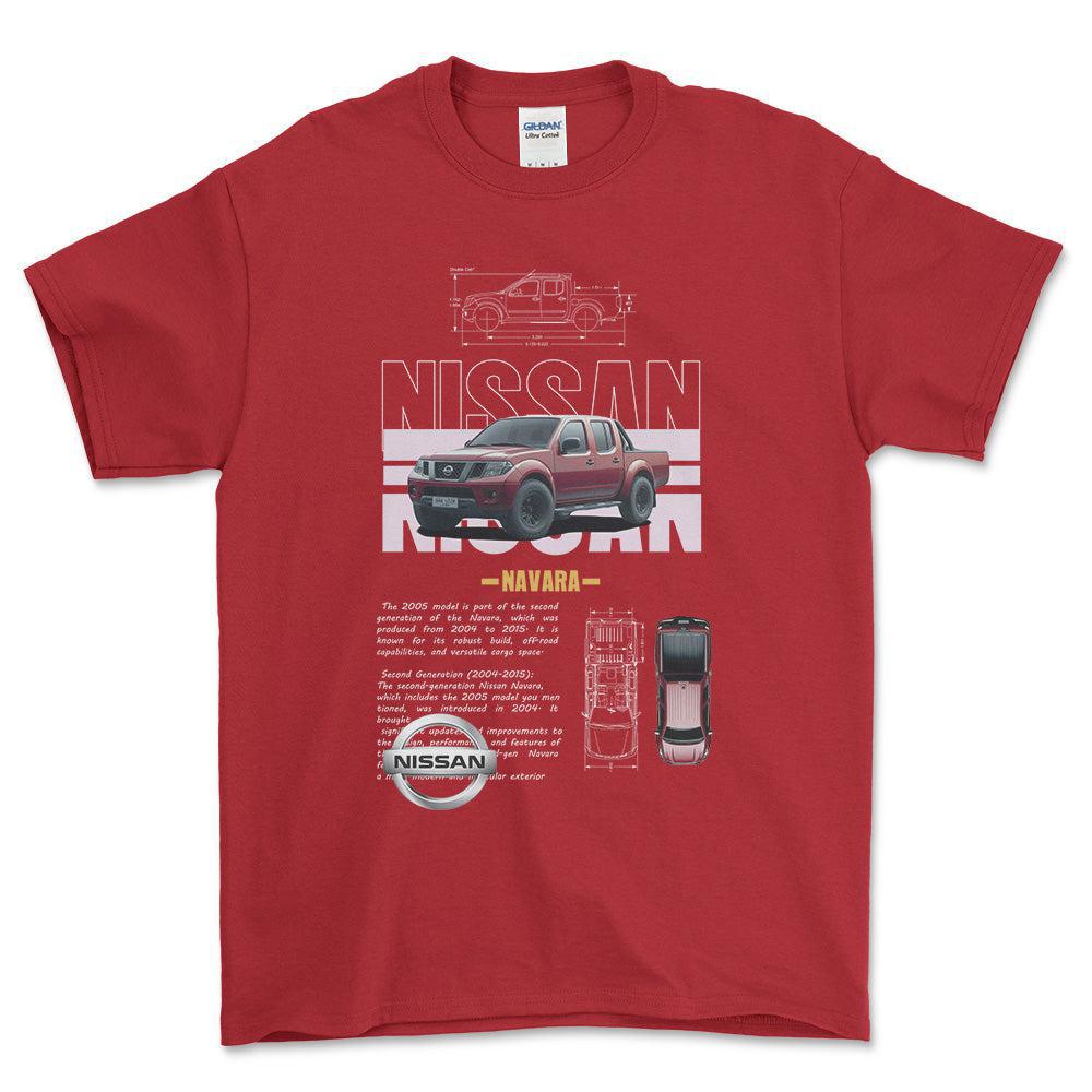 Nissan Navara - Unisex T-Shirt , Bomuld-Beklædning-Nissan-Rød-S-Forside-Garage Culture Shop- garage - man cave - merchandise