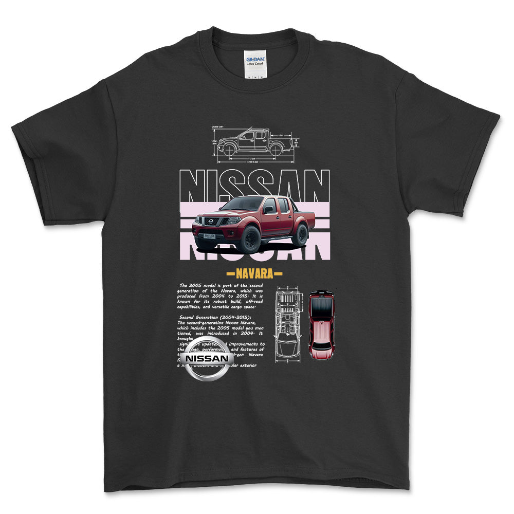 Nissan Navara - Unisex T-Shirt , Bomuld-Beklædning-Nissan-Sort-S-Forside-Garage Culture Shop- garage - man cave - merchandise
