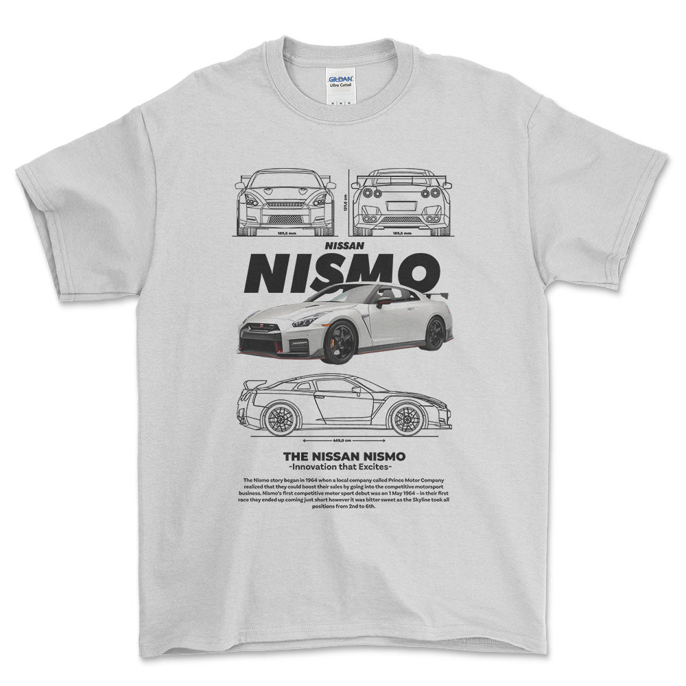 Nissan Nismo - Unisex T-Shirt , Bomuld-Beklædning-Nissan-Hvid-S-Forside-Garage Culture Shop- garage - man cave - merchandise
