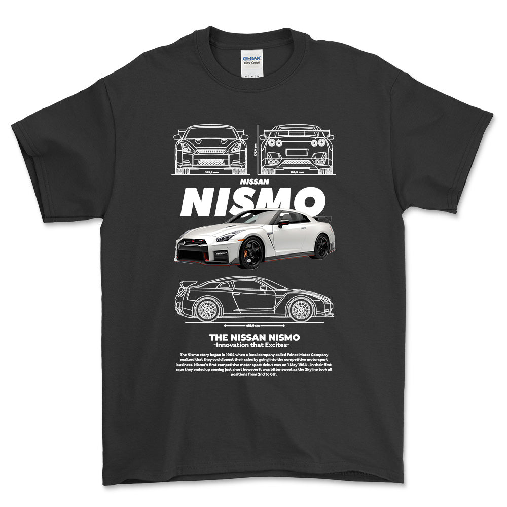 Nissan Nismo - Unisex T-Shirt , Bomuld-Beklædning-Nissan-Sort-S-Forside-Garage Culture Shop- garage - man cave - merchandise