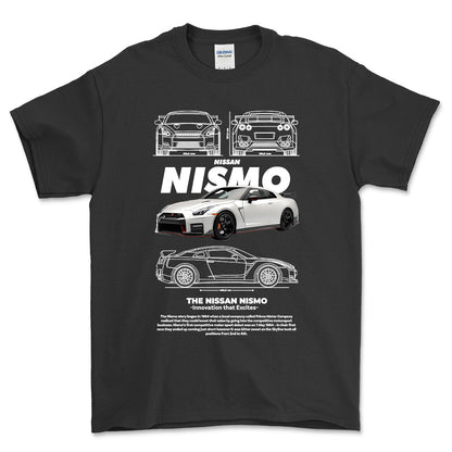 Nissan Nismo - Unisex T-Shirt , Bomuld-Beklædning-Nissan-Sort-S-Forside-Garage Culture Shop- garage - man cave - merchandise