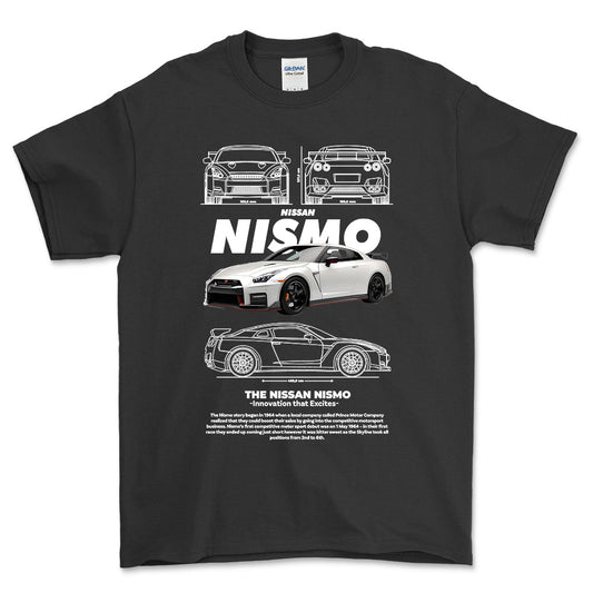 Nissan Nismo - Unisex T-Shirt , Bomuld-Beklædning-Nissan-Sort-S-Forside-Garage Culture Shop- garage - man cave - merchandise