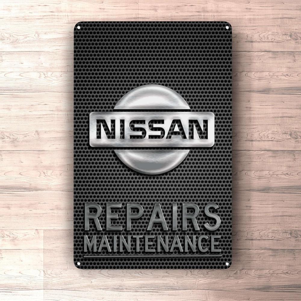 Nissan Repairs Maintenance Skilte, Musemåtte, Dørmåtte , Plakat-Skilte-Nissan-Garage Culture Shop- garage - man cave - merchandise