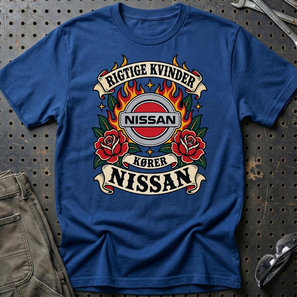 
Produktbillede af Nissan Rigtige Kvinder Kører – Roser og Flammer T-Shirt
