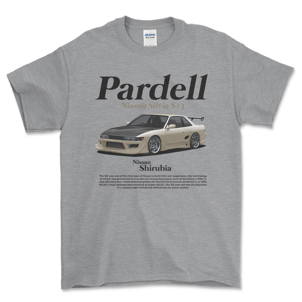 Nissan S13 Silvia - Unisex T-Shirt-Beklædning-Nissan-Grå Sport-S-Forside-Garage Culture Shop- garage - man cave - merchandise