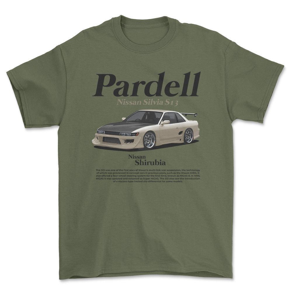 Nissan S13 Silvia - Unisex T-Shirt-Beklædning-Nissan-Grøn Militær-S-Forside-Garage Culture Shop- garage - man cave - merchandise