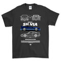 Nissan Silvia S13 T-Shirt-Beklædning-Nissan-Sort-S-Garage Culture Shop- garage - man cave - merchandise