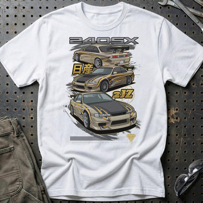 Nissan Silvia S14 Fast And Furios Cars - Unisex T-Shirt-Beklædning-Nissan-Hvid-S-Garage Culture Shop- garage - man cave - merchandise