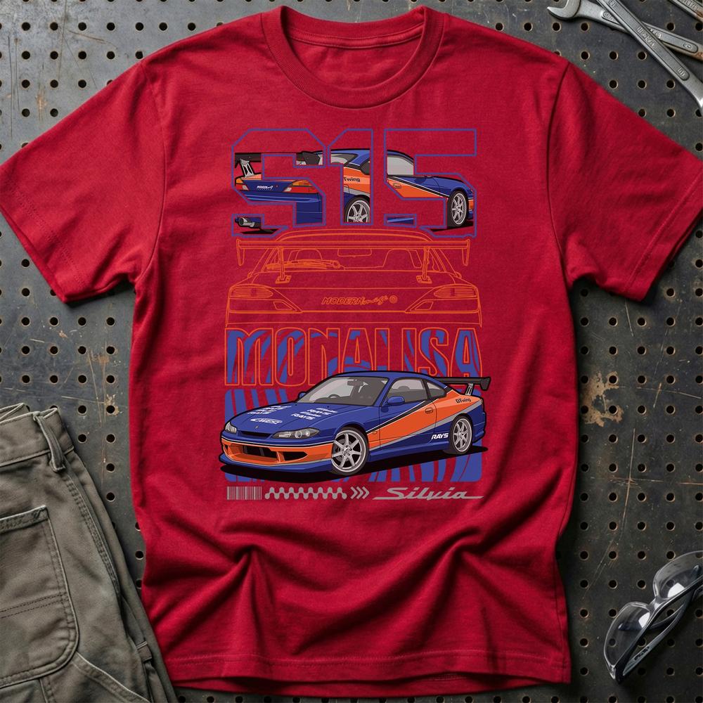 Nissan Silvia S15 Fast And Furios Cars T-Shirt-Beklædning-Nissan-Rød-S-Garage Culture Shop- garage - man cave - merchandise