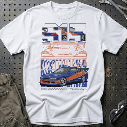 Nissan Silvia S15 Fast And Furios Cars - Unisex T-Shirt-Beklædning-Nissan-Hvid-S-Garage Culture Shop- garage - man cave - merchandise