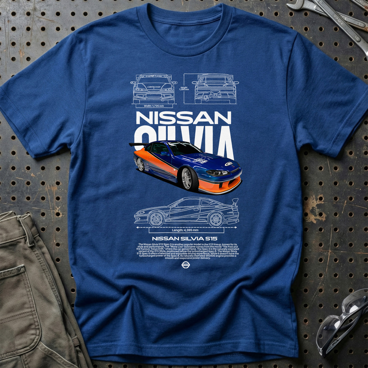 
Nissan Silvia S15 T-Shirt – Blå Royal