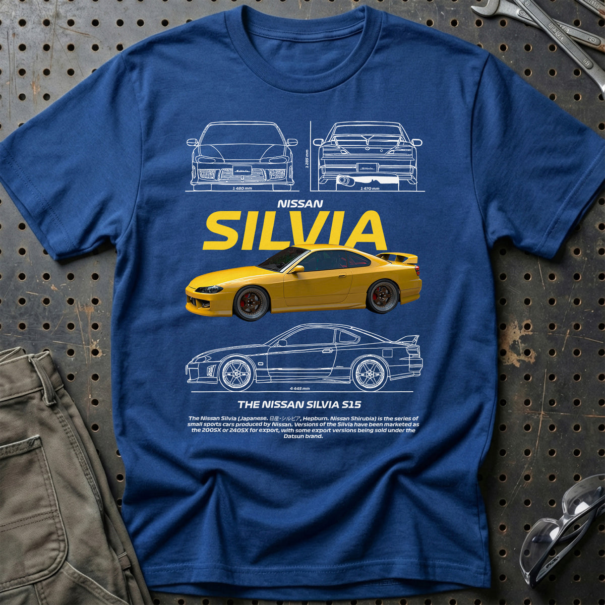 
Nissan Silvia S15 T-Shirt – Blå Royal