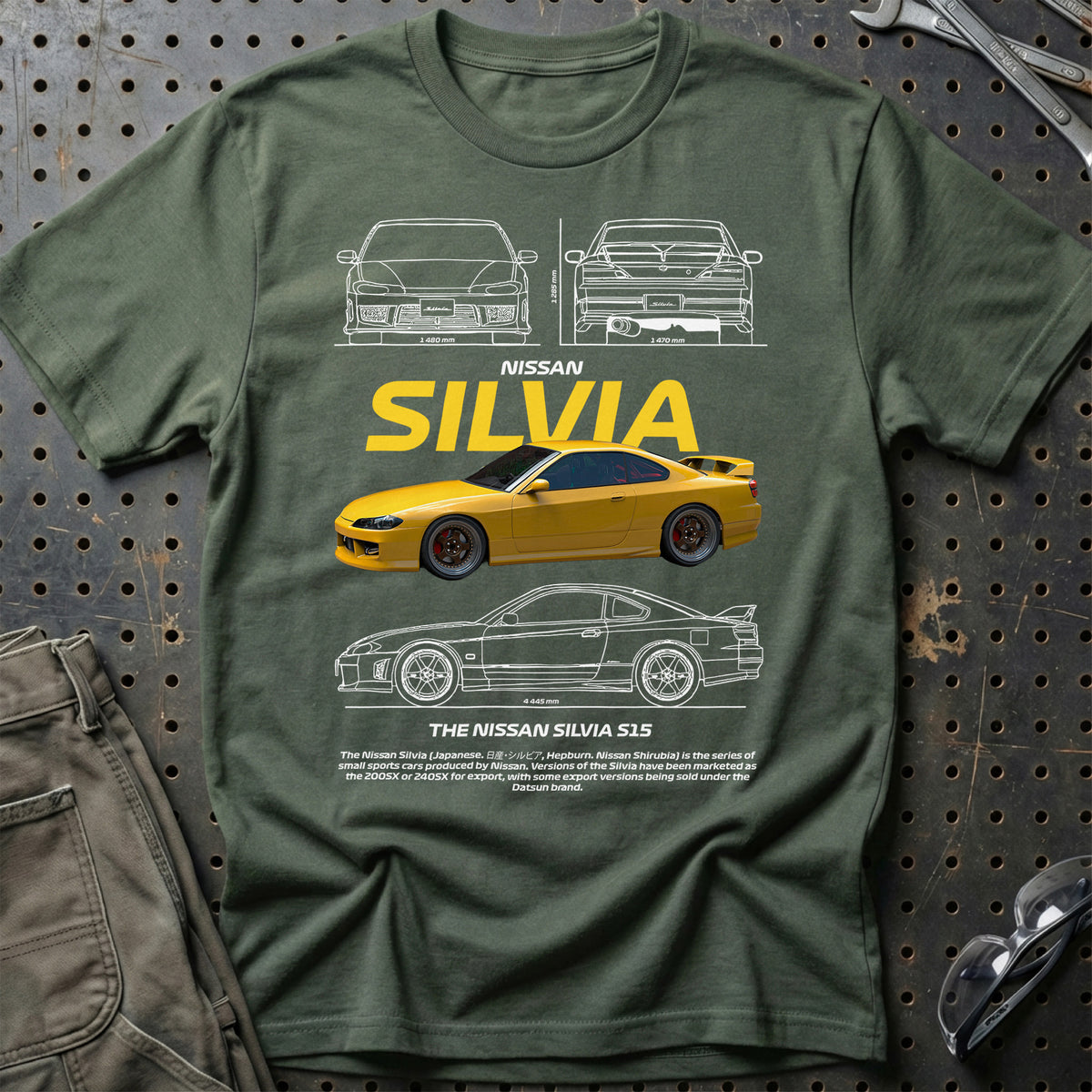 
Nissan Silvia S15 T-Shirt – Grøn Militær