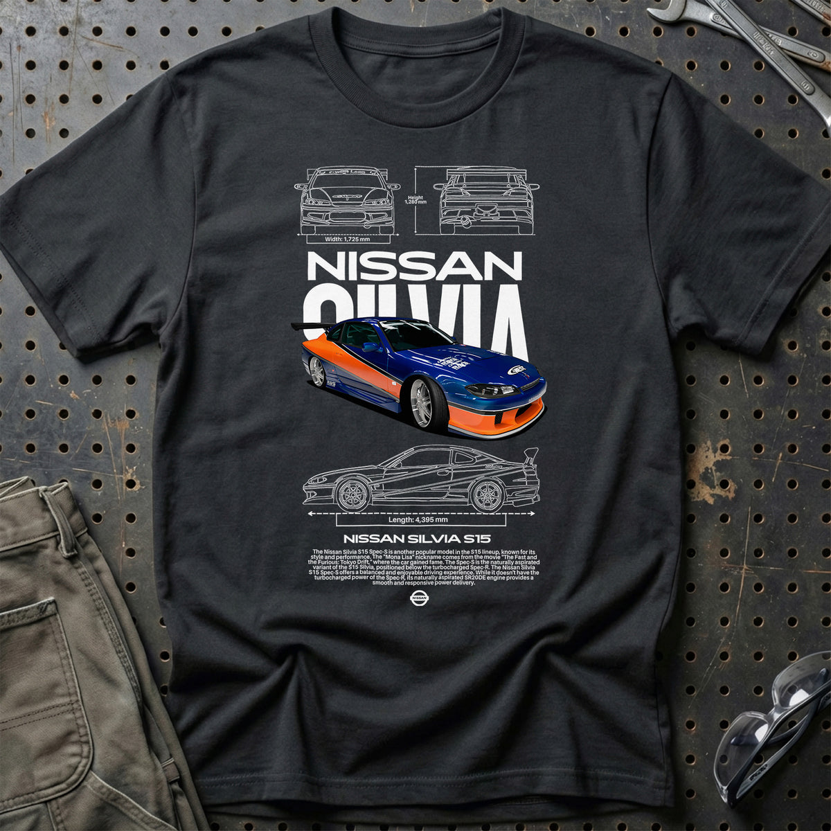 
Nissan Silvia S15 T-Shirt – Sort