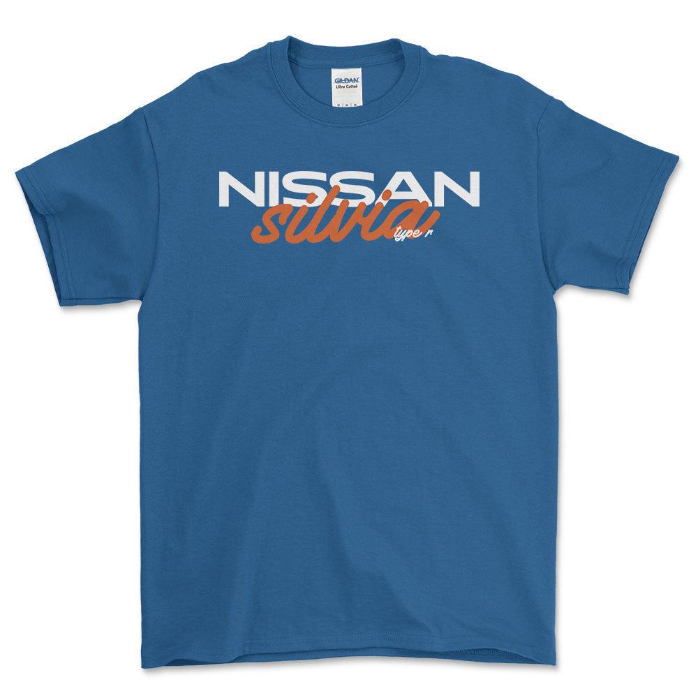 Nissan Silvia - Unisex T-Shirt , Bomuld-Beklædning-Nissan-Blå Royal-S-Forside-Garage Culture Shop- garage - man cave - merchandise