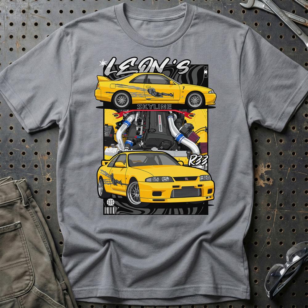 Nissan Skyline Fast And Furios Cars - Unisex T-Shirt-Beklædning-Nissan-Grå Sport-S-Garage Culture Shop- garage - man cave - merchandise