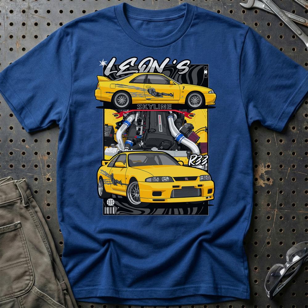Nissan Skyline Fast And Furios Cars - Unisex T-Shirt-Beklædning-Nissan-Blå Royal-S-Garage Culture Shop- garage - man cave - merchandise