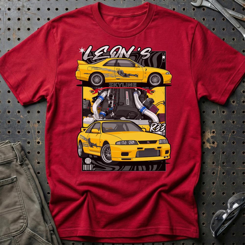 Nissan Skyline Fast And Furios Cars - Unisex T-Shirt-Beklædning-Nissan-Rød-S-Garage Culture Shop- garage - man cave - merchandise