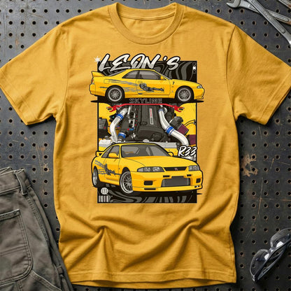 Nissan Skyline Fast And Furios Cars - Unisex T-Shirt-Beklædning-Nissan-Guld-S-Garage Culture Shop- garage - man cave - merchandise