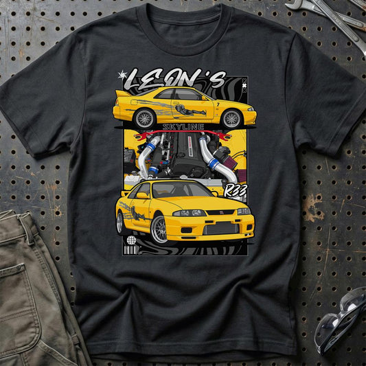 Nissan Skyline Fast And Furios Cars - Unisex T-Shirt-Beklædning-Nissan-Sort-S-Garage Culture Shop- garage - man cave - merchandise