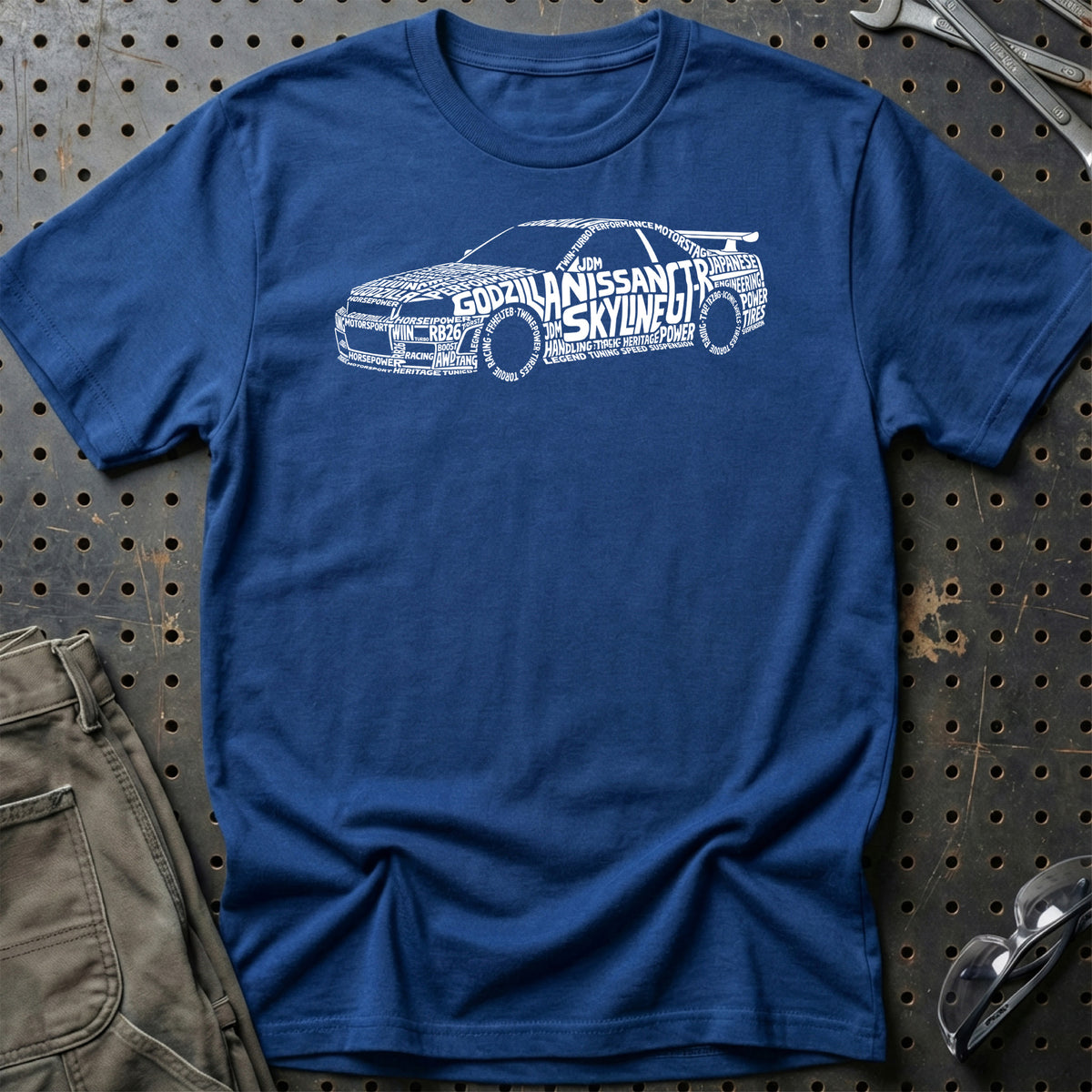 
Nissan Skyline GT-R Old School Typography T-Shirt – Blå Royal