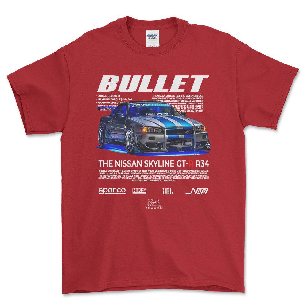 Nissan Skyline GT-R R32 T-Shirt-Beklædning-Nissan-Rød-S-Garage Culture Shop- garage - man cave - merchandise